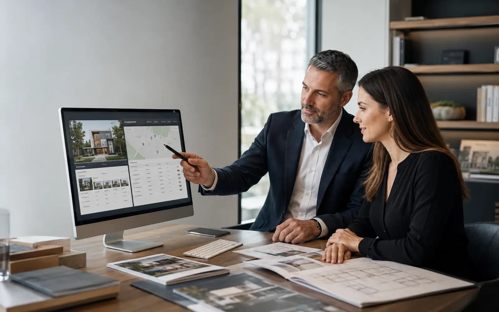 Real estate team reviewing property enquiry context and follow-up