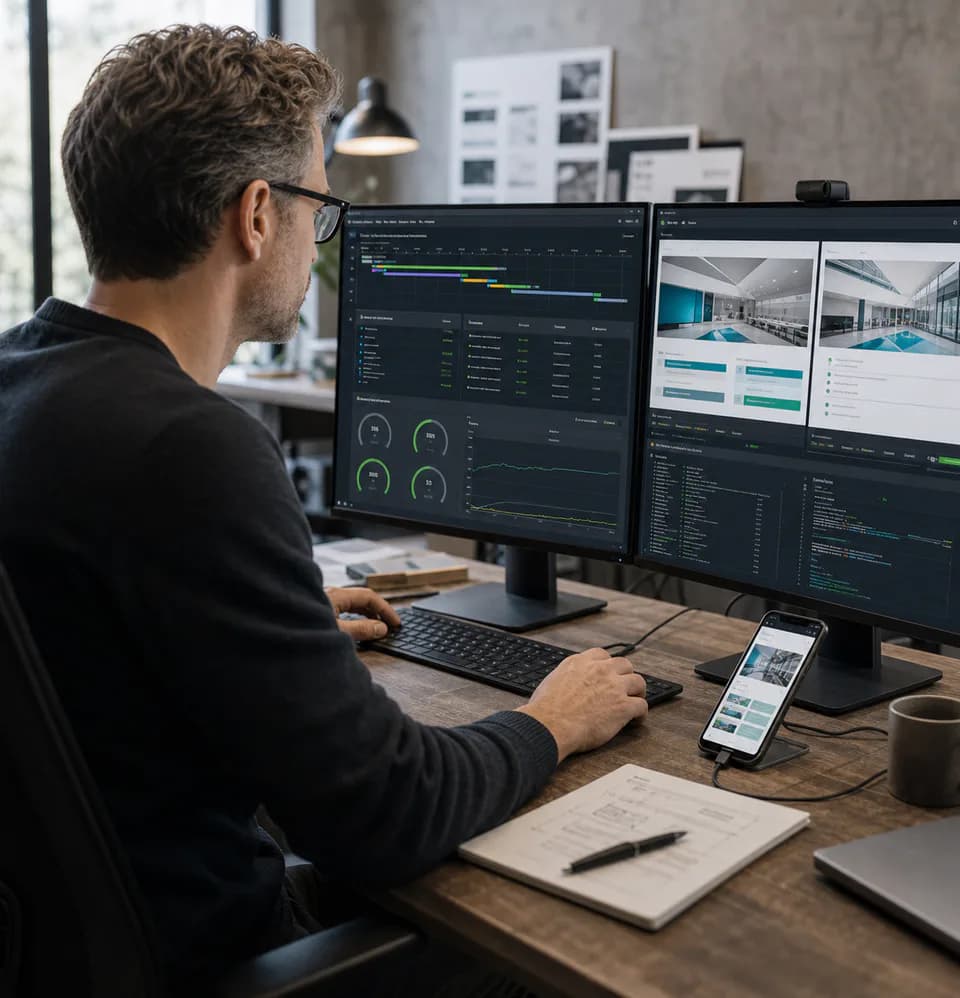 Performance engineer testing website loading and responsiveness